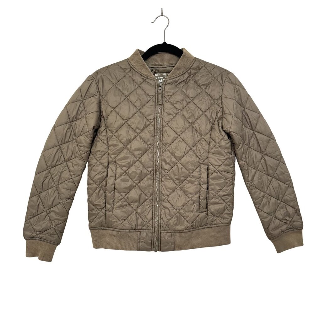 Authentic Campus Boys Olive Green Quilted Long Sleeve Collarless Jacket 12/13 Y